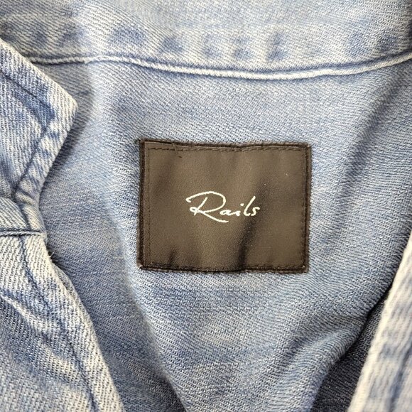 Rails Embroidered Denim Button-Up Shirt Jacket With Aztec Design Women's Extra S - Picture 3 of 7